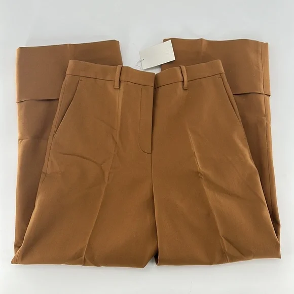COS Cuffed Wide Leg Pants in Dark Tan, US10 - Picture 3 of 10